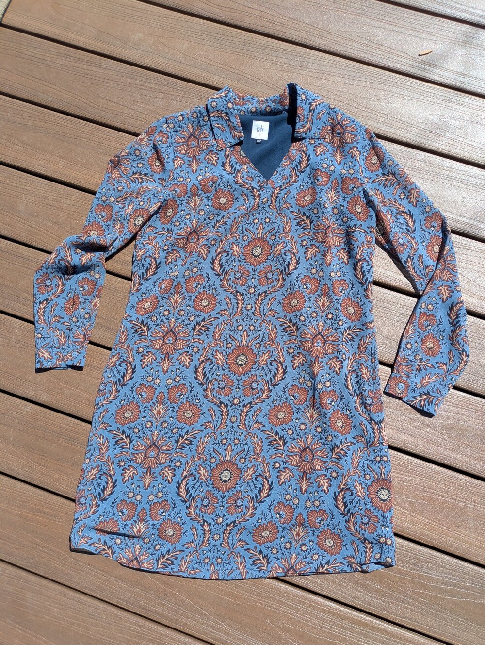 CAbi Paisley Long Sleeve Dress